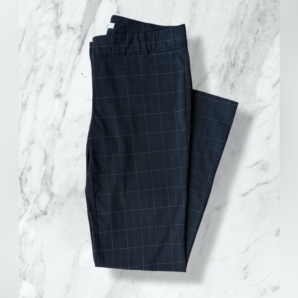 New York & Company Stretch Windowpane Black and White Pant